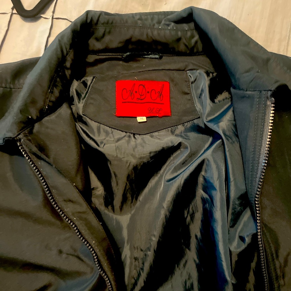 A.D.A. Black Zip-Up Windbreaker Jacket XL – Vegas Casino Style
